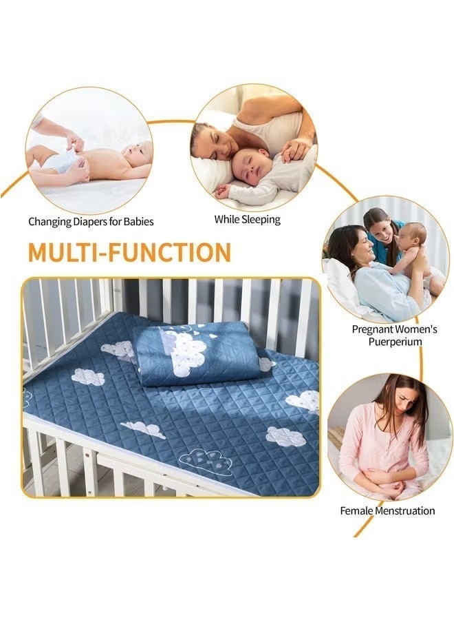 آيسيورا 70 × 90 سم وسادة سرير مضادة للماء للأطفال، وسادة مرتبة قابلة للغسل، وسادات سفلية قابلة لإعادة الاستخدام، غطاء لترطيب سلس للأطفال الصغار والكبار - Image 5